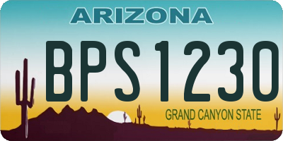 AZ license plate BPS1230