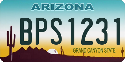 AZ license plate BPS1231