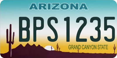 AZ license plate BPS1235