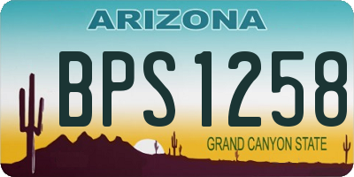 AZ license plate BPS1258