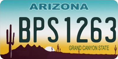 AZ license plate BPS1263