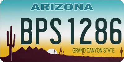 AZ license plate BPS1286