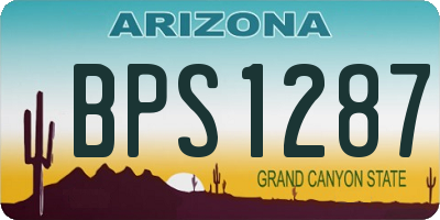 AZ license plate BPS1287