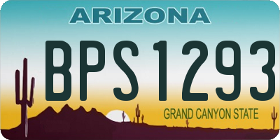 AZ license plate BPS1293