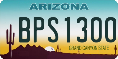 AZ license plate BPS1300