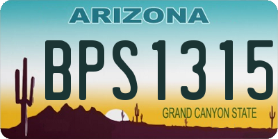 AZ license plate BPS1315