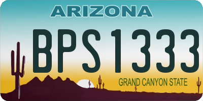 AZ license plate BPS1333