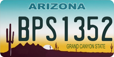 AZ license plate BPS1352