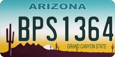 AZ license plate BPS1364