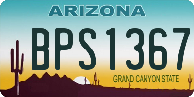 AZ license plate BPS1367