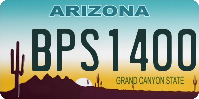 AZ license plate BPS1400