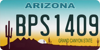 AZ license plate BPS1409