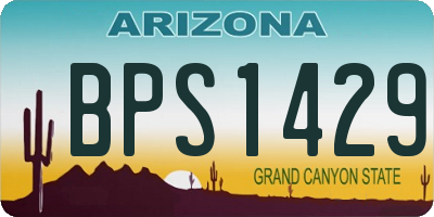 AZ license plate BPS1429