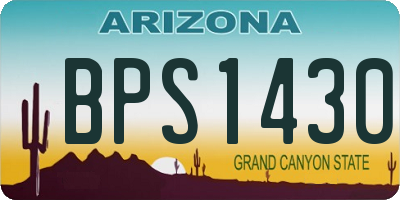 AZ license plate BPS1430