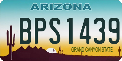 AZ license plate BPS1439