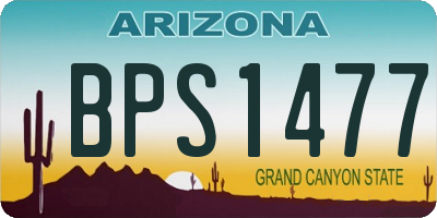AZ license plate BPS1477