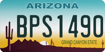 AZ license plate BPS1490