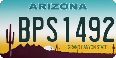 AZ license plate BPS1492