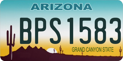 AZ license plate BPS1583