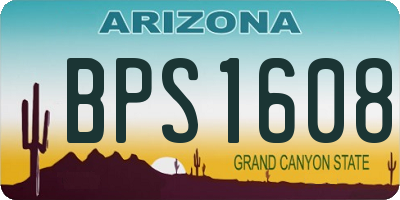 AZ license plate BPS1608