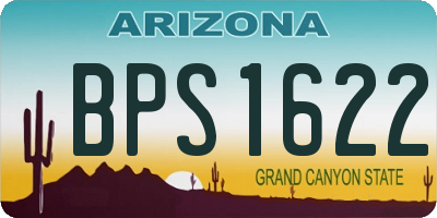 AZ license plate BPS1622