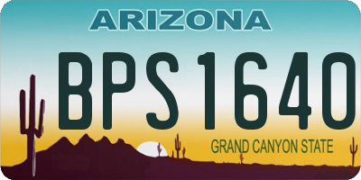 AZ license plate BPS1640