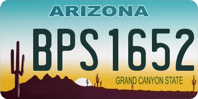 AZ license plate BPS1652