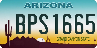 AZ license plate BPS1665