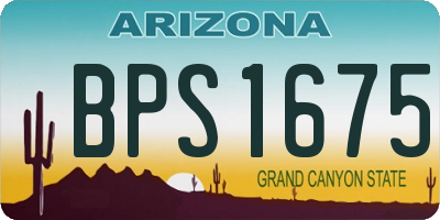 AZ license plate BPS1675