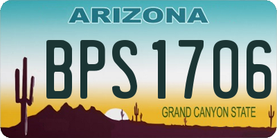 AZ license plate BPS1706