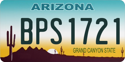 AZ license plate BPS1721