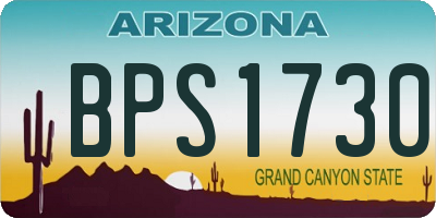 AZ license plate BPS1730