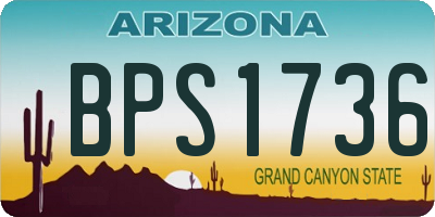 AZ license plate BPS1736
