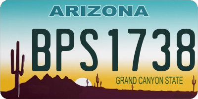 AZ license plate BPS1738