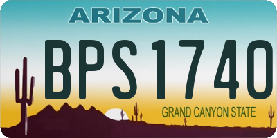AZ license plate BPS1740