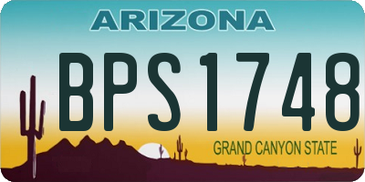 AZ license plate BPS1748
