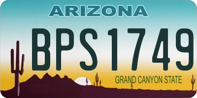 AZ license plate BPS1749
