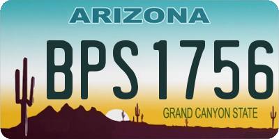 AZ license plate BPS1756