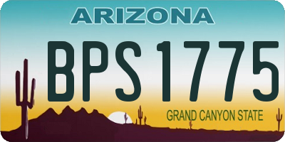 AZ license plate BPS1775