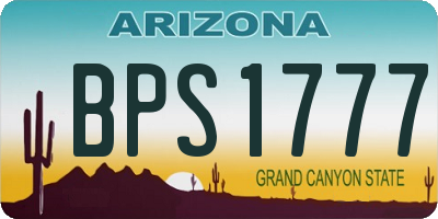 AZ license plate BPS1777
