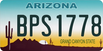 AZ license plate BPS1778