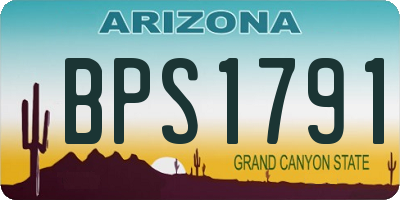 AZ license plate BPS1791