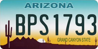 AZ license plate BPS1793