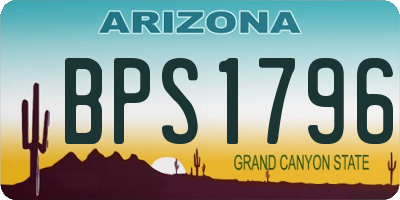 AZ license plate BPS1796