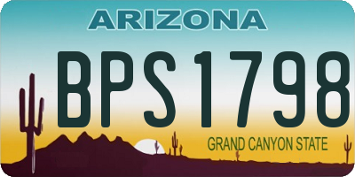 AZ license plate BPS1798