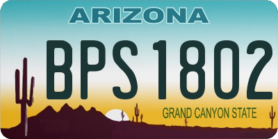 AZ license plate BPS1802