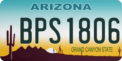 AZ license plate BPS1806