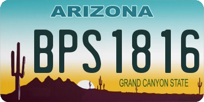 AZ license plate BPS1816