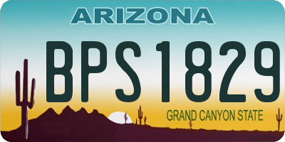 AZ license plate BPS1829