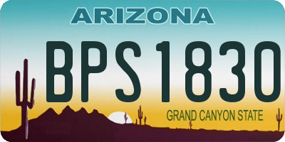 AZ license plate BPS1830